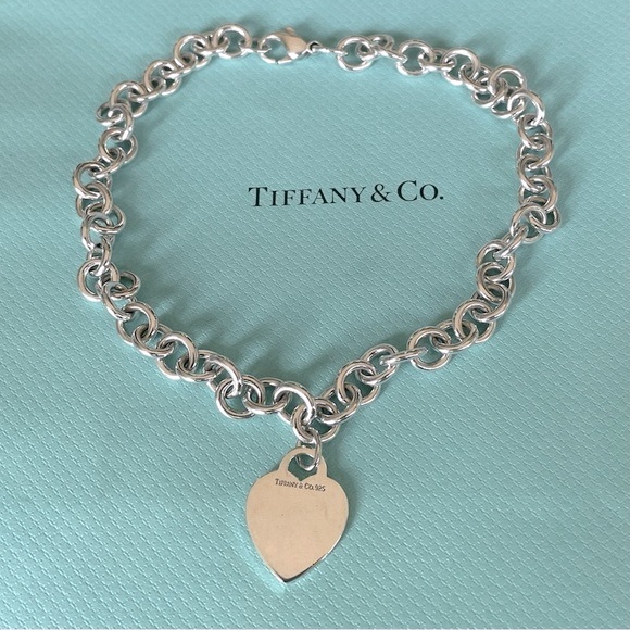 Tiffany & Co. Jewelry - Tiffany & Co. .925 Engravable  Heart Tag Choker 16"